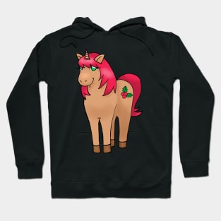 Christmas Unicorn and Holly Hoodie